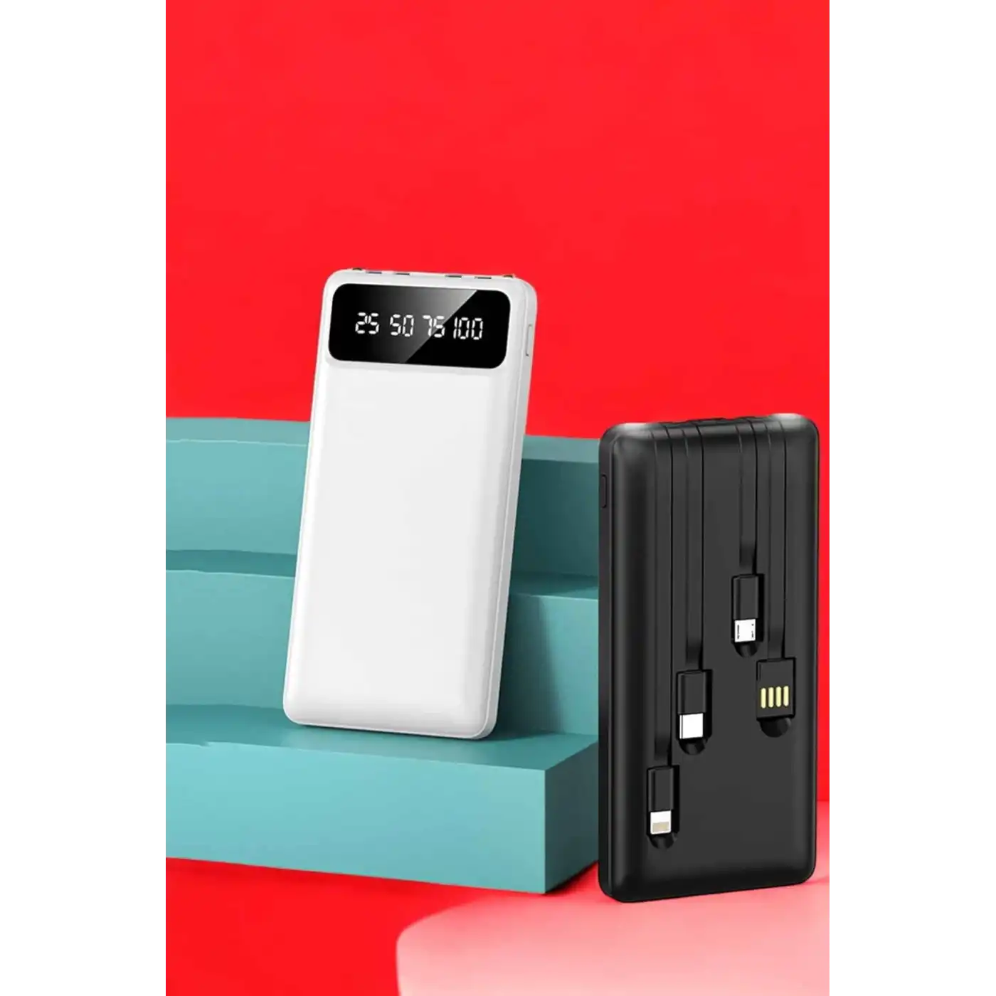 Powerbank 20.000 Mah LCD Ekran USB Lightning Type-C Uyumlu İOS ve Android