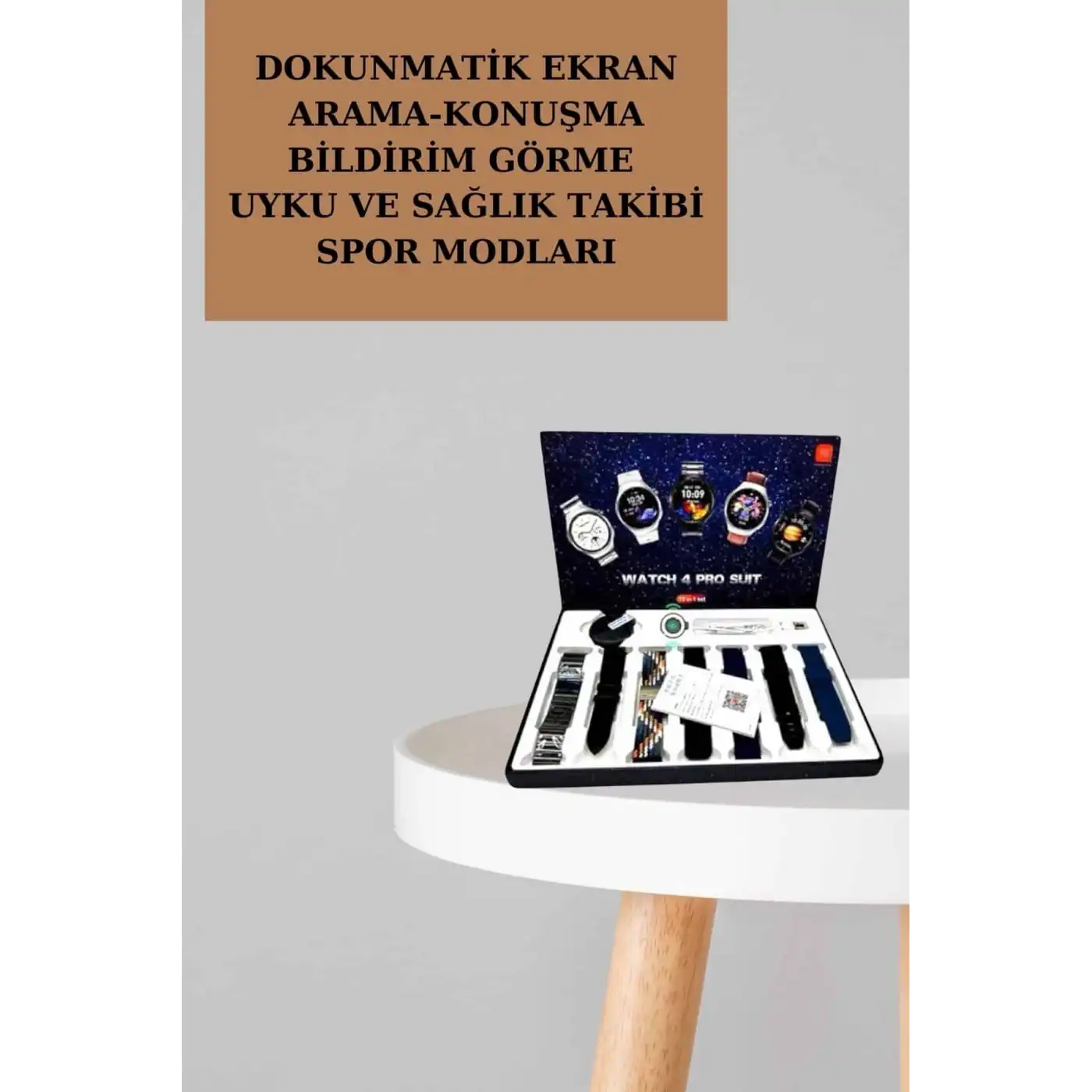 Powerbank Aynalı Bluetooth Kulaklık Ve Akıllı Saat Seti ANC Özelliği Dokunamatik
