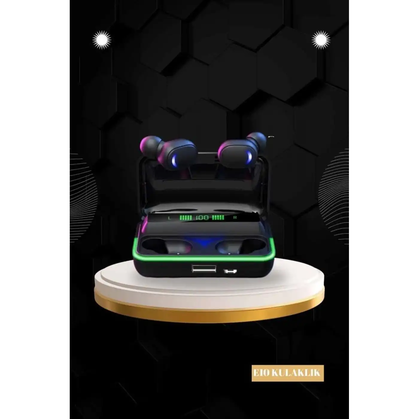 Powerbank Bluetooth Kulaklık Ve Akıllı Saat 7 Kordonlu Metal Kordon Plastik Kordon