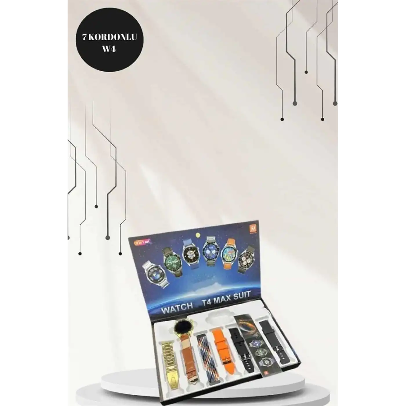 Powerbank Bluetooth Kulaklık Ve Akıllı Saat 7 Kordonlu Metal Kordon Plastik Kordon