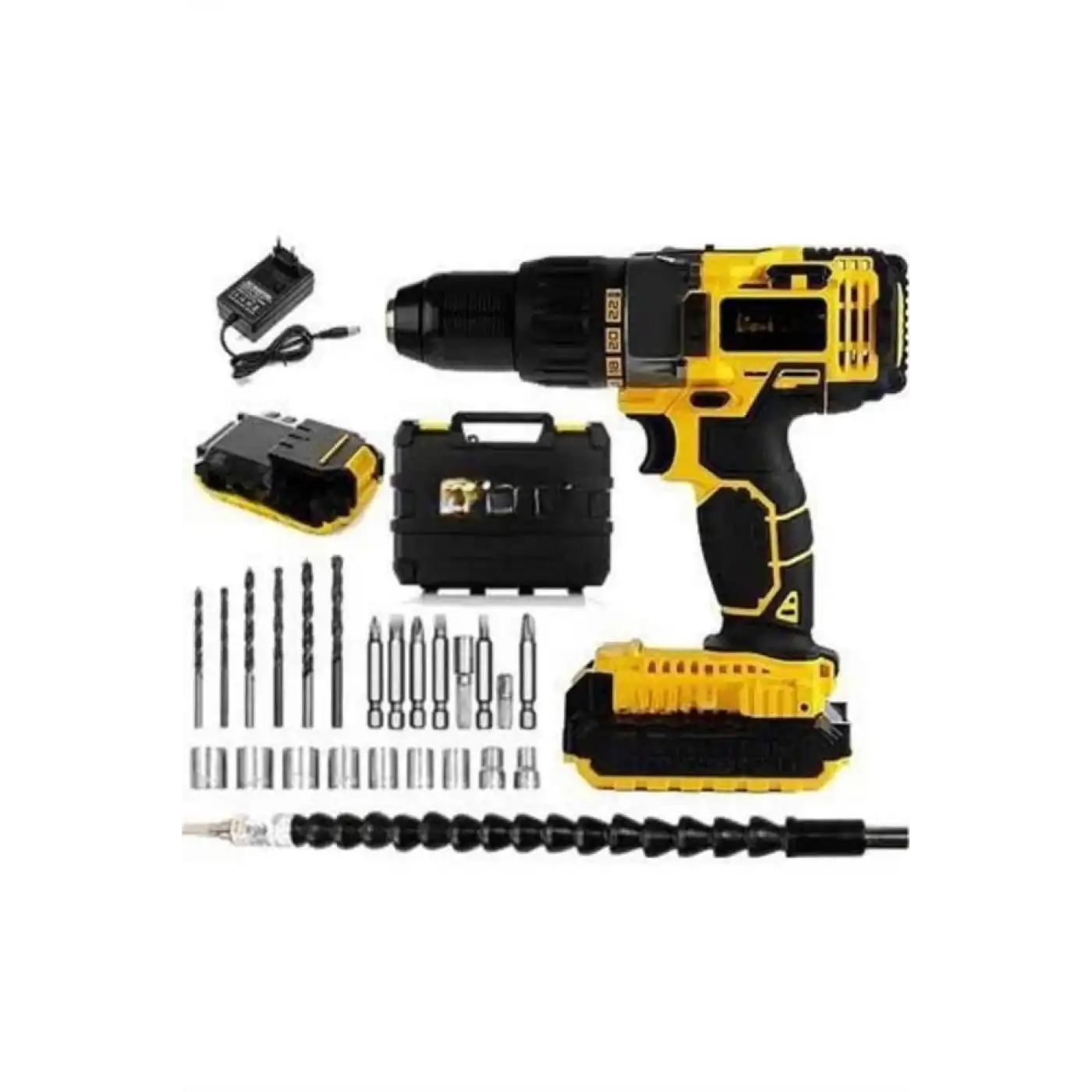 Profesyonel Çift Bataryalı Akülü Vidalama Şarjlı Matkap 24 Parça