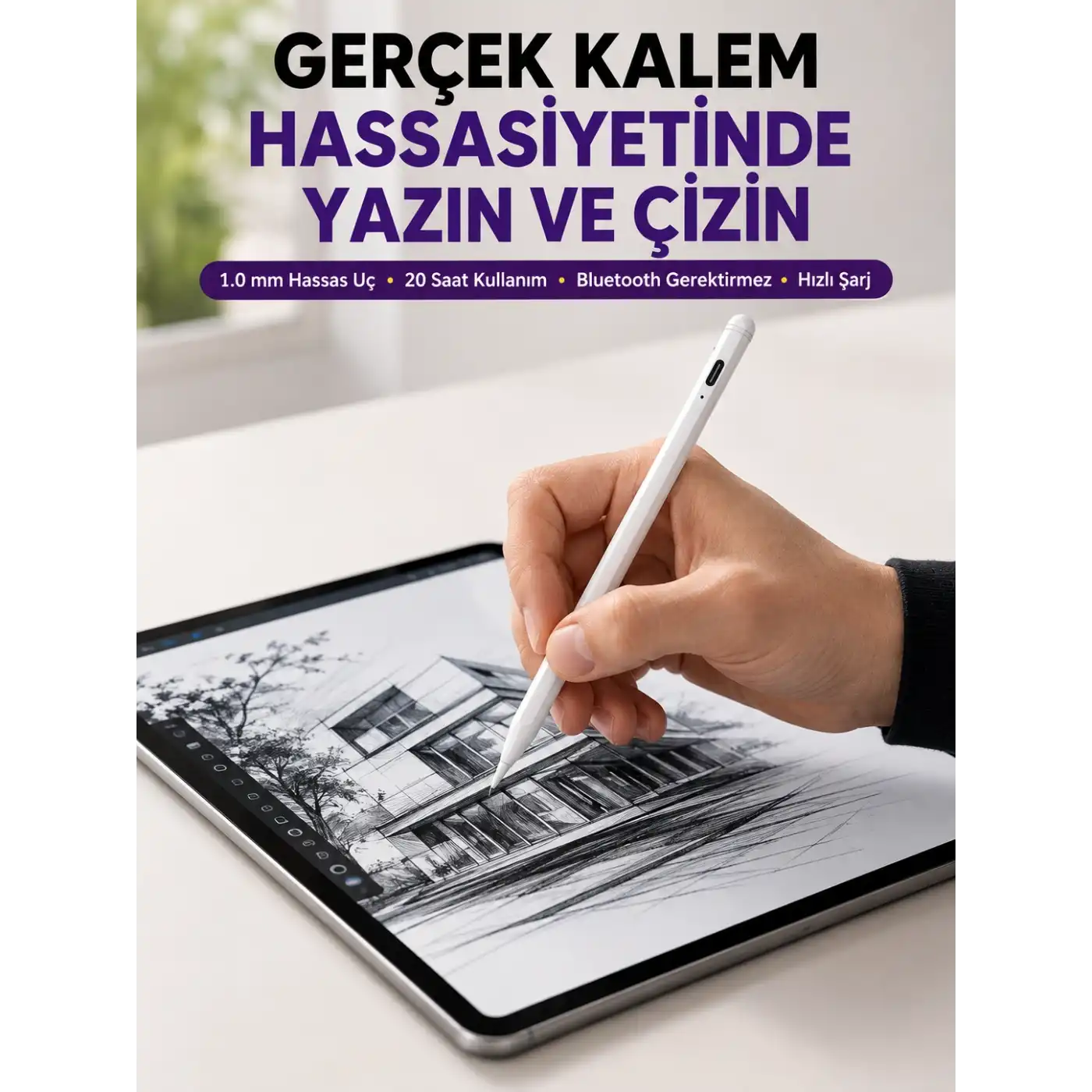 Profesyonel Dijital Kalem – Hassas Eğim Sensörü ve Uzun Süreli Kullanım Yeni Nesil