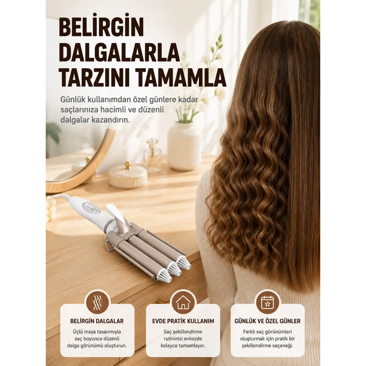 Profesyonel Kullanıma Uygun Bukle Maşası Yeni Nesil