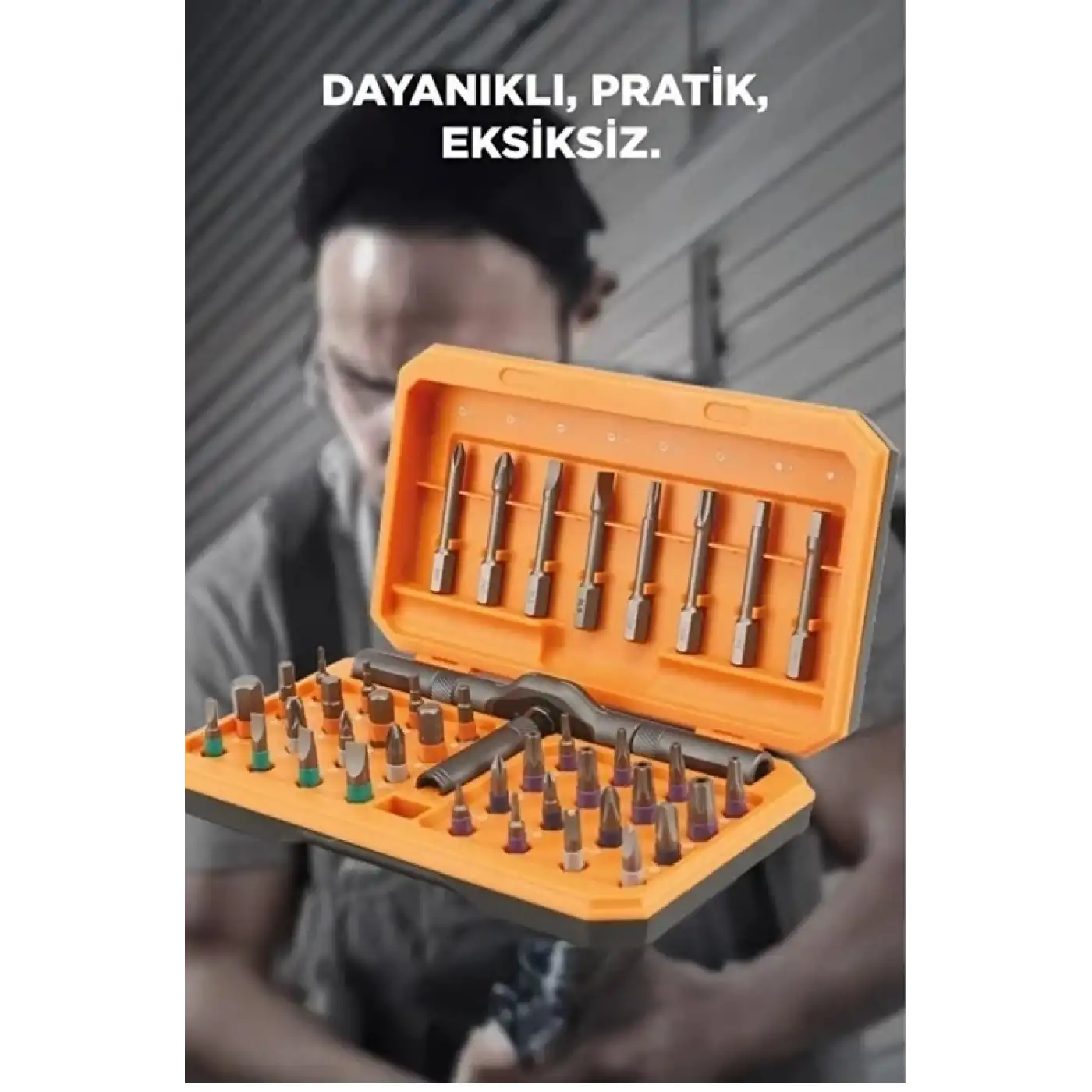 Profesyonel Tornavida Seti 40 Parça Çok Uçlu Kapsamlı Tamir Seti Gri