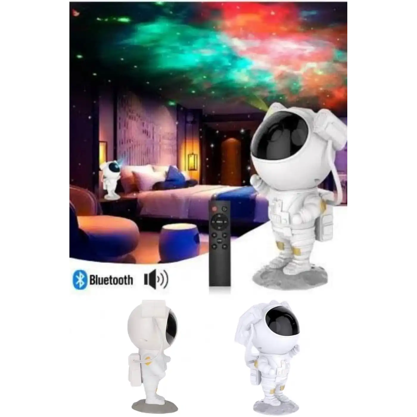 Projeksiyon Astronot Lamba Speaker Sevimli Astronot Bluetooth Hoparlör