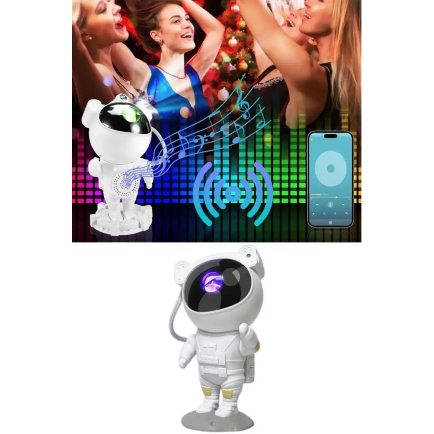 Projeksiyon Astronot Lamba Speaker Sevimli Astronot Bluetooth Hoparlör