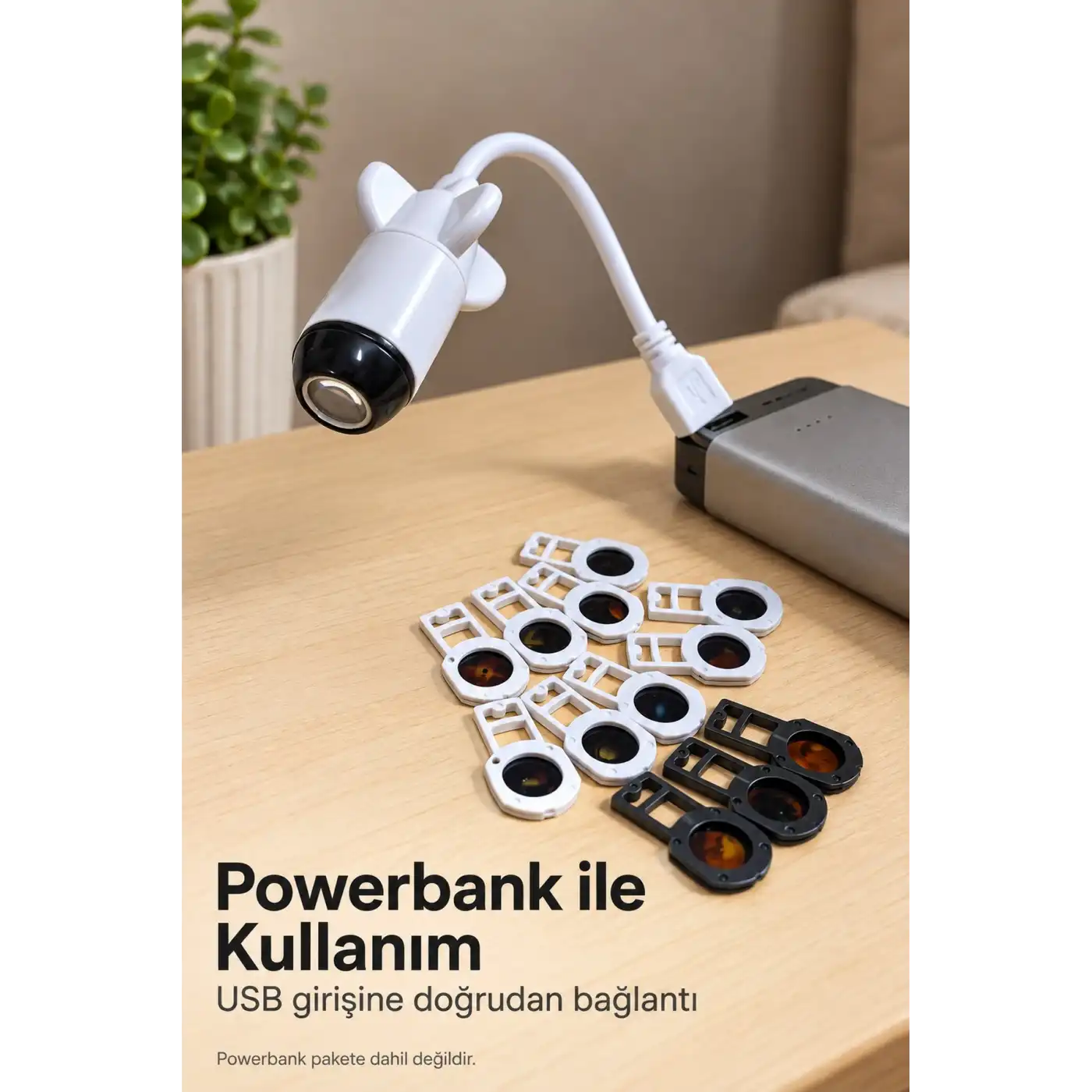 Projeksiyon Lambası USB Bağlantılı Çevirmeli Netlik Ayarlı