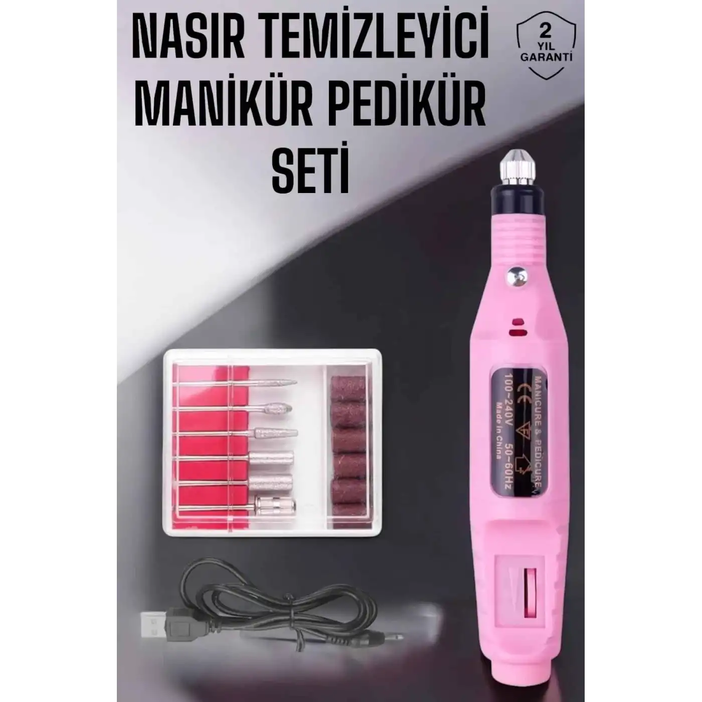 Protez Tırnak Manikür ve Pedikür Seti Elektrikli