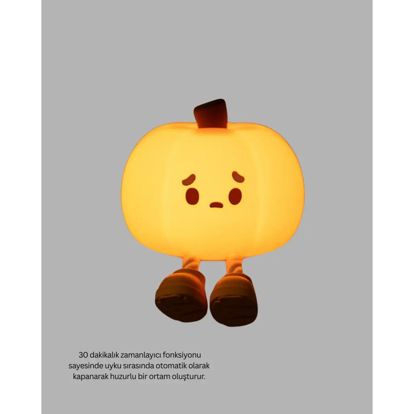 Pumpkin LED Night Light Dokunmatik Şarjlı Silikon Gece Lambası Yeni Nesil