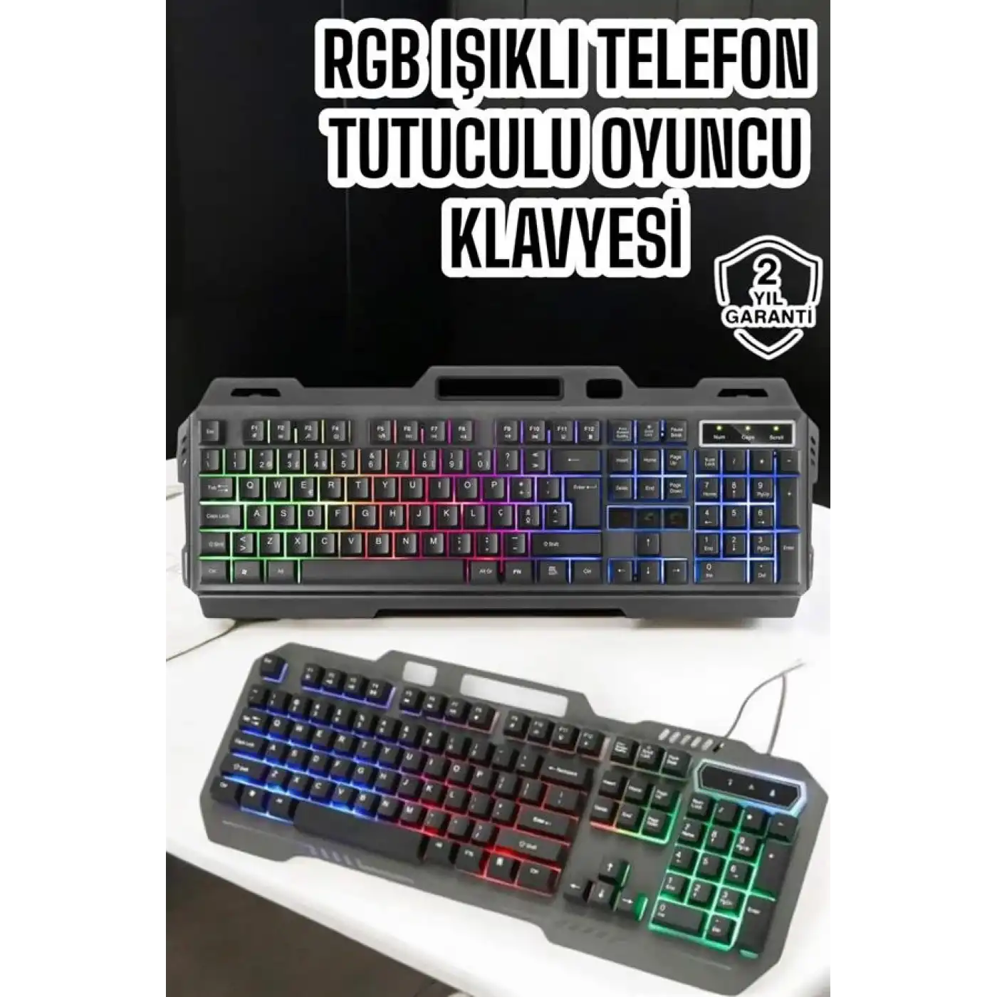 Q Klavye RGB Işıklı Klavye Ve Mouse Seti Kablolu Mouse Hediyeliş