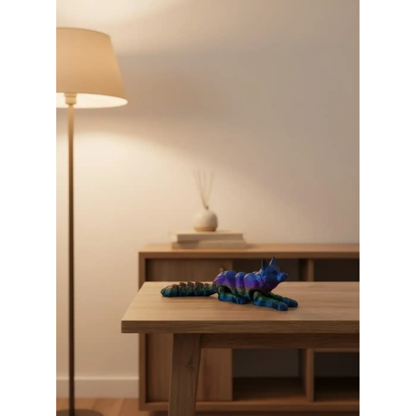 Rainbow hareketli kurt masa dekoru esnek eklem yapılı