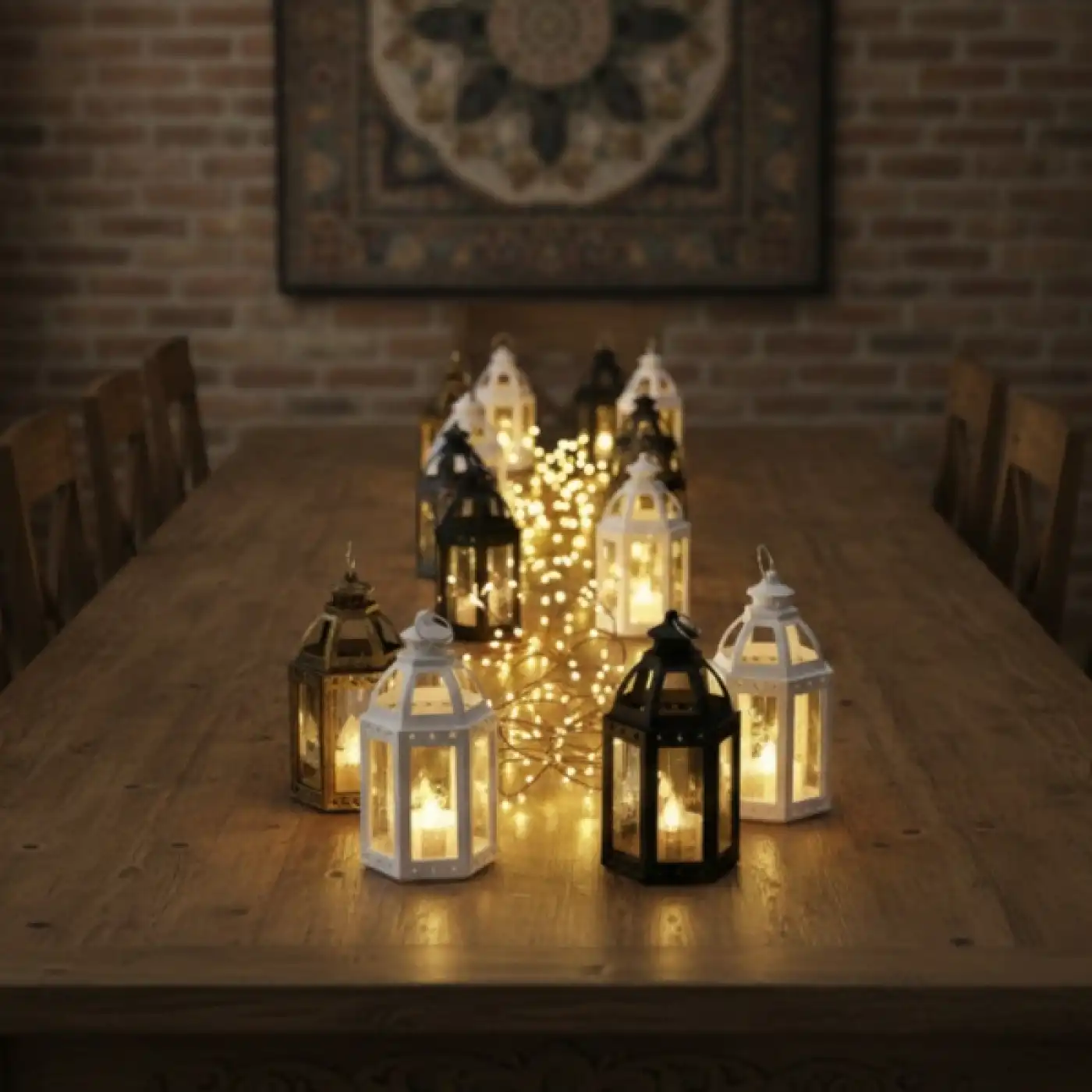 Ramazan Temalı Büyük Altıgen Açık Kubbe LED Lamba