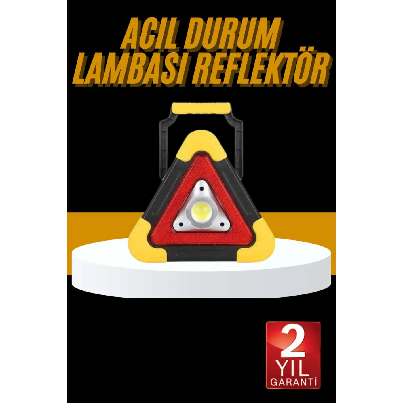 Reflektör Işıklı Ikaz Lambası Şarjlı Çok Fonksiyonlu Işıklı Üçgen Reflektör