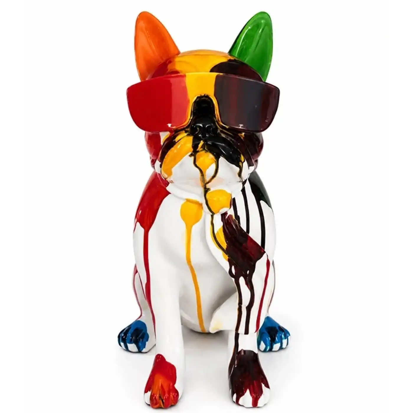 Renkli Dekoratif Polyester Bulldog Köpek Figürü Alk5473