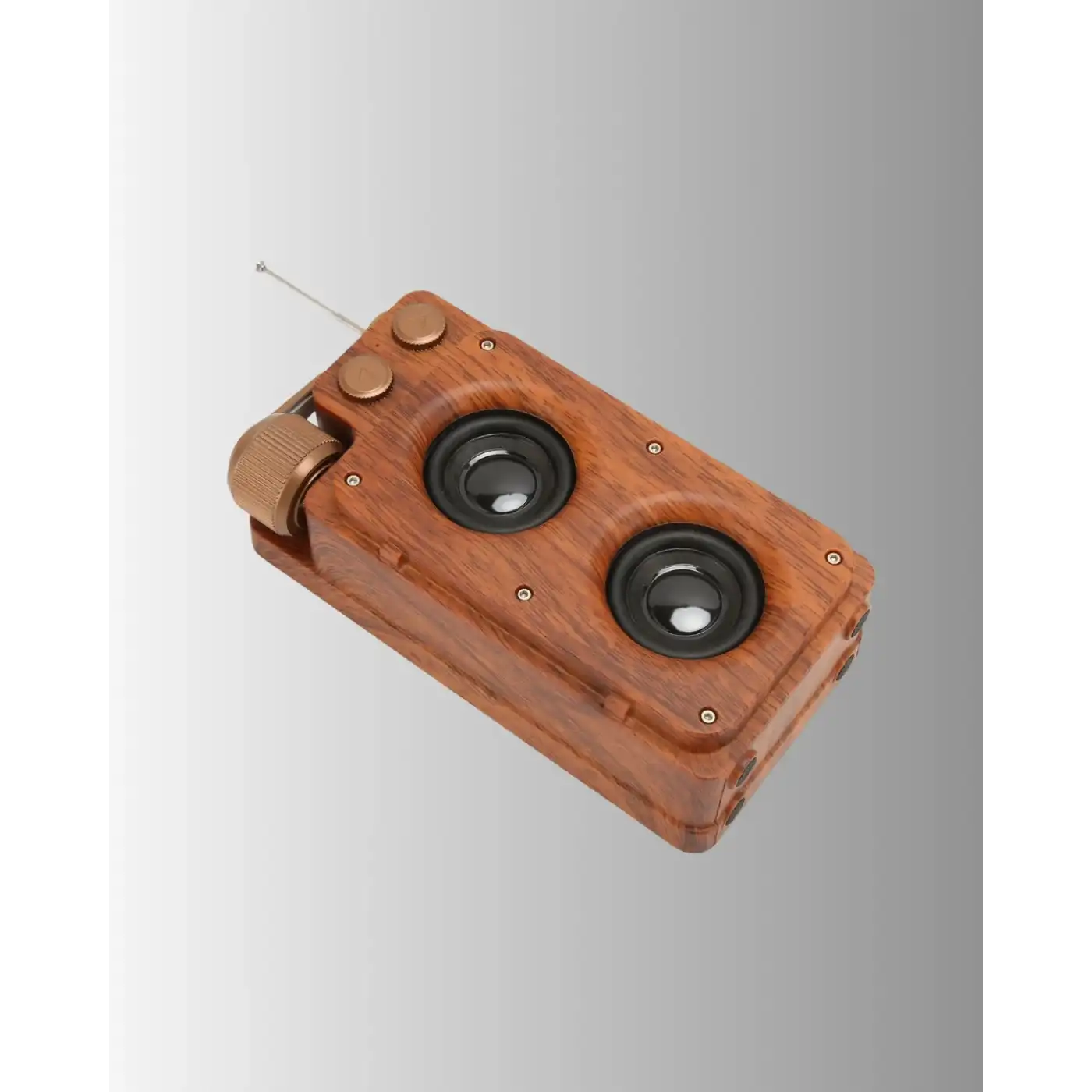 Retro Bluetooth Hoparlör Ahşap Görünümlü 5W Çift Stereo Ses