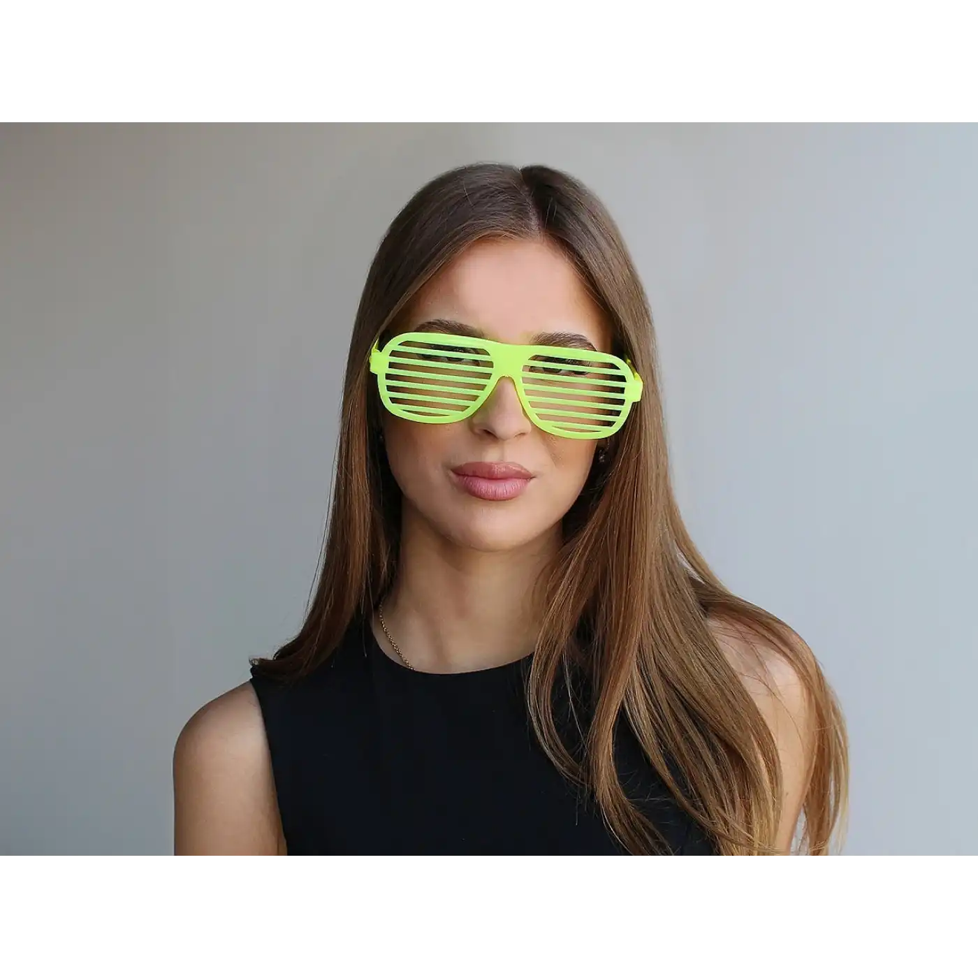 Retro Neon Fosforlu Panjur Gözlük - 12 Adet