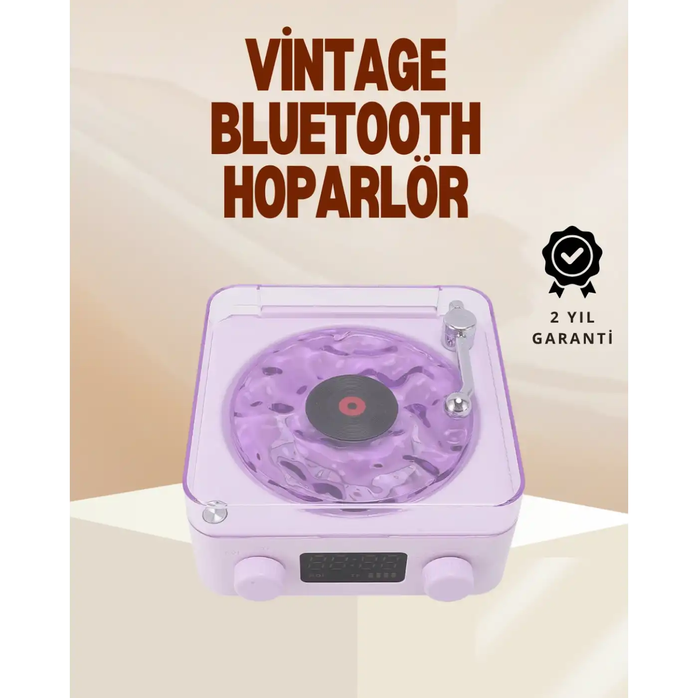 Retro Pikap Hoparlör – Şarjlı Kablosuz Projektör ve Gece Lambası