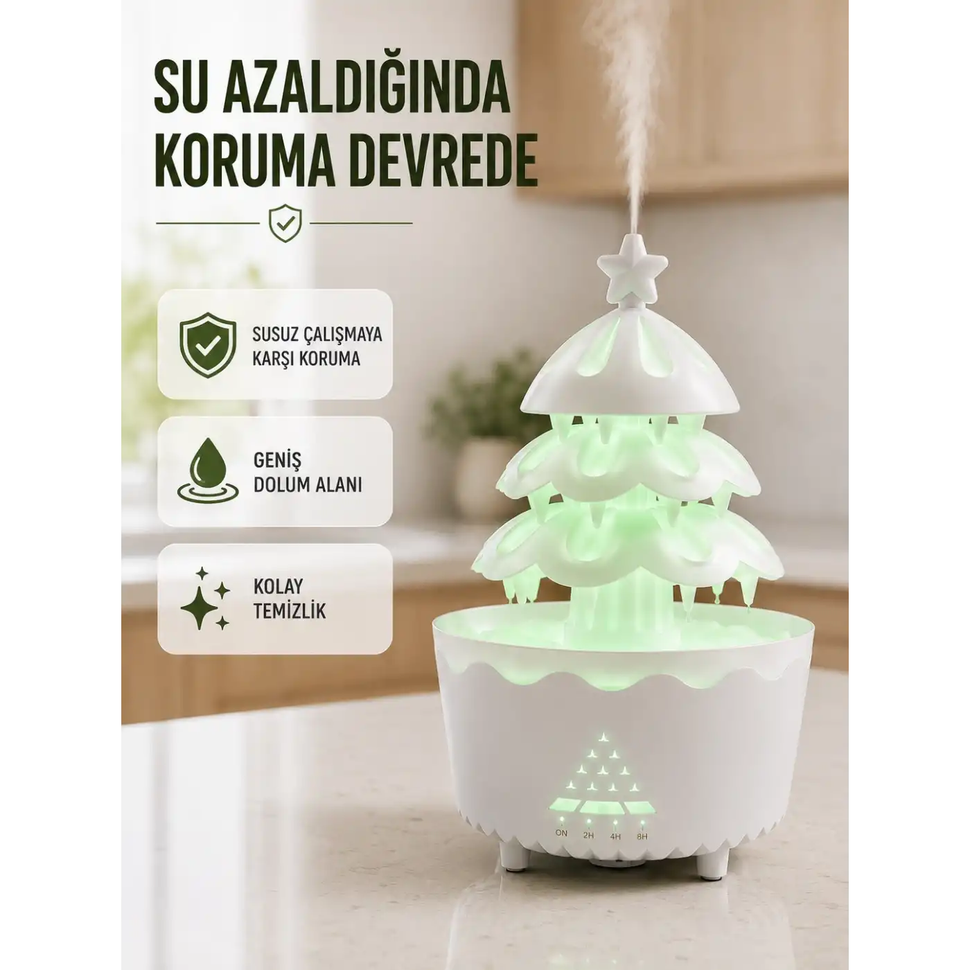 RGB Aydınlatmalı Şans Ağacı Aromaterapi Difüzörü 250 ML Hava Nemlendirici