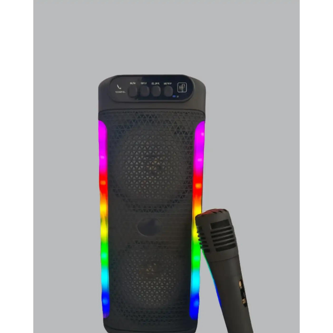 RGB Işıklı Çift Hoparlörlü Taşınabilir Bluetooth Speaker ve Mikrofon