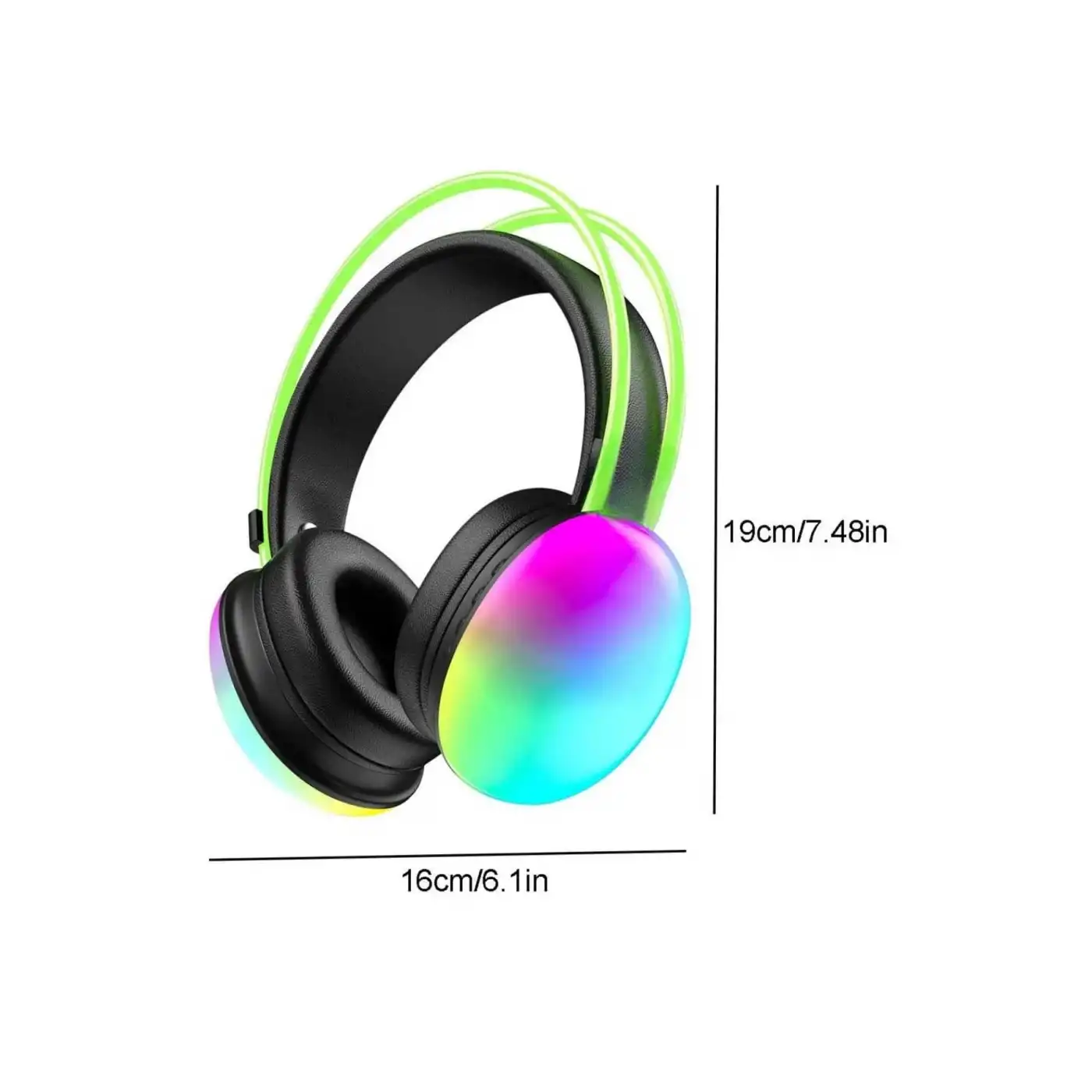 RGB Işıklı Yüksek Ses Kaliteli Kablosuz Kulak Üstü Bluetooth Kulaklık