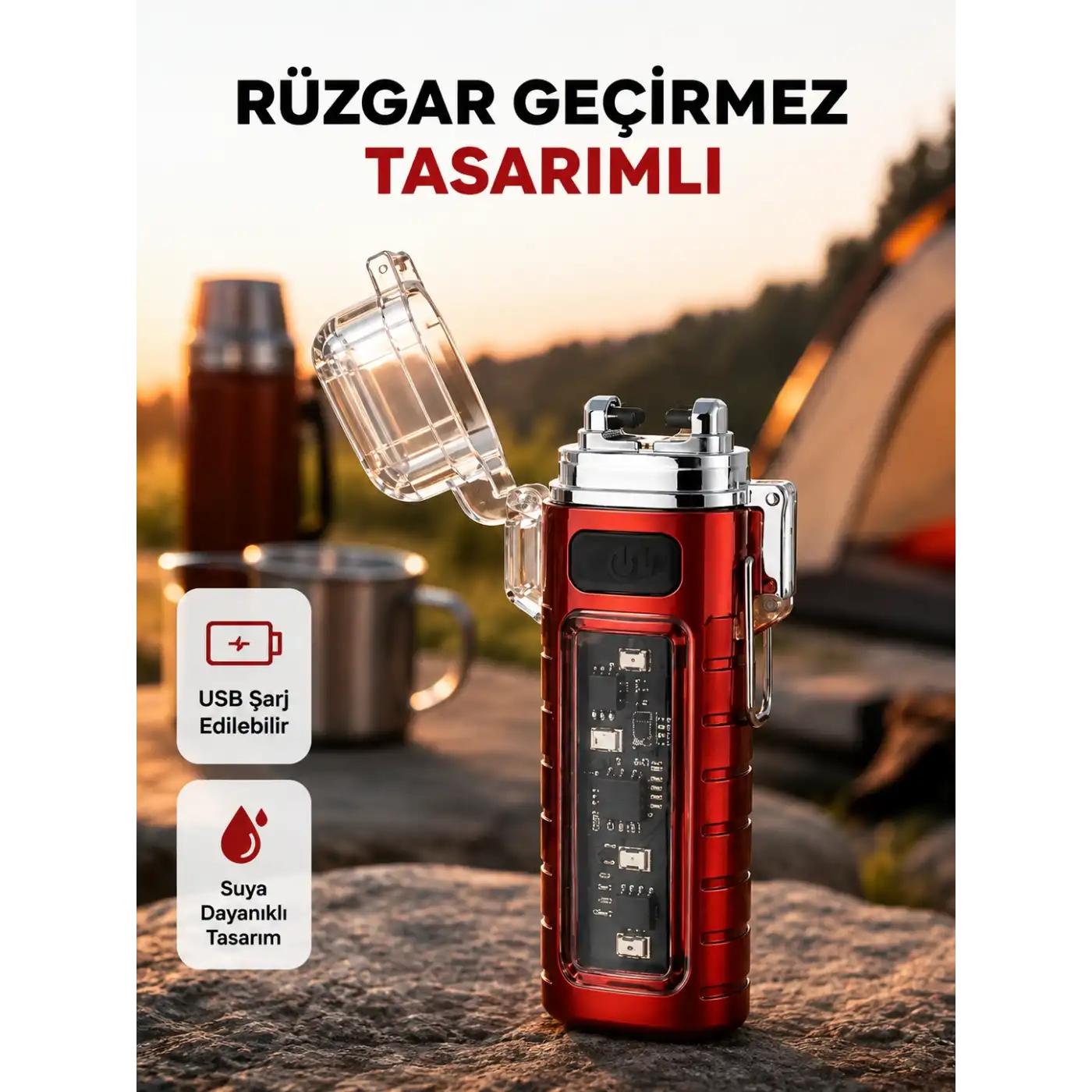 Rüzgar Geçirmez Elektrikli, Çoklu Işık Modlu Tasarım