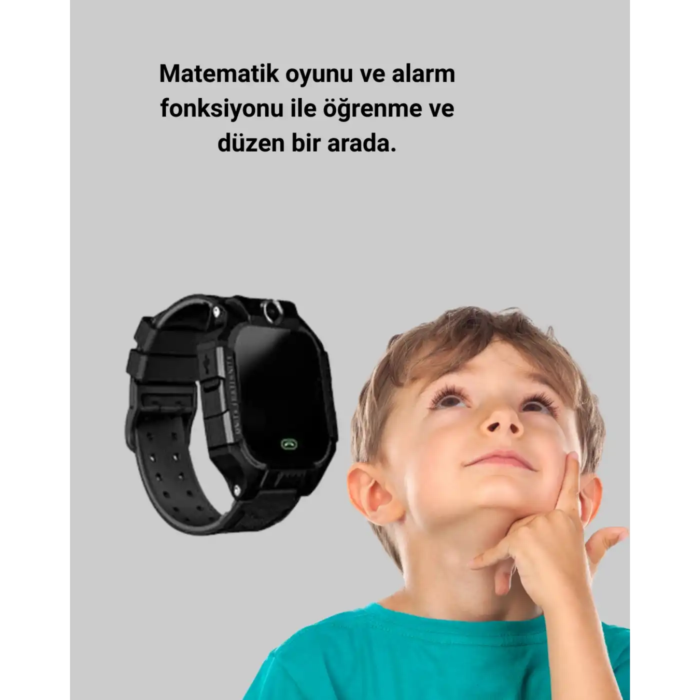 S10 Akıllı Çocuk Saati Siyah Model Çift Yönlü Konuşma ve SOS