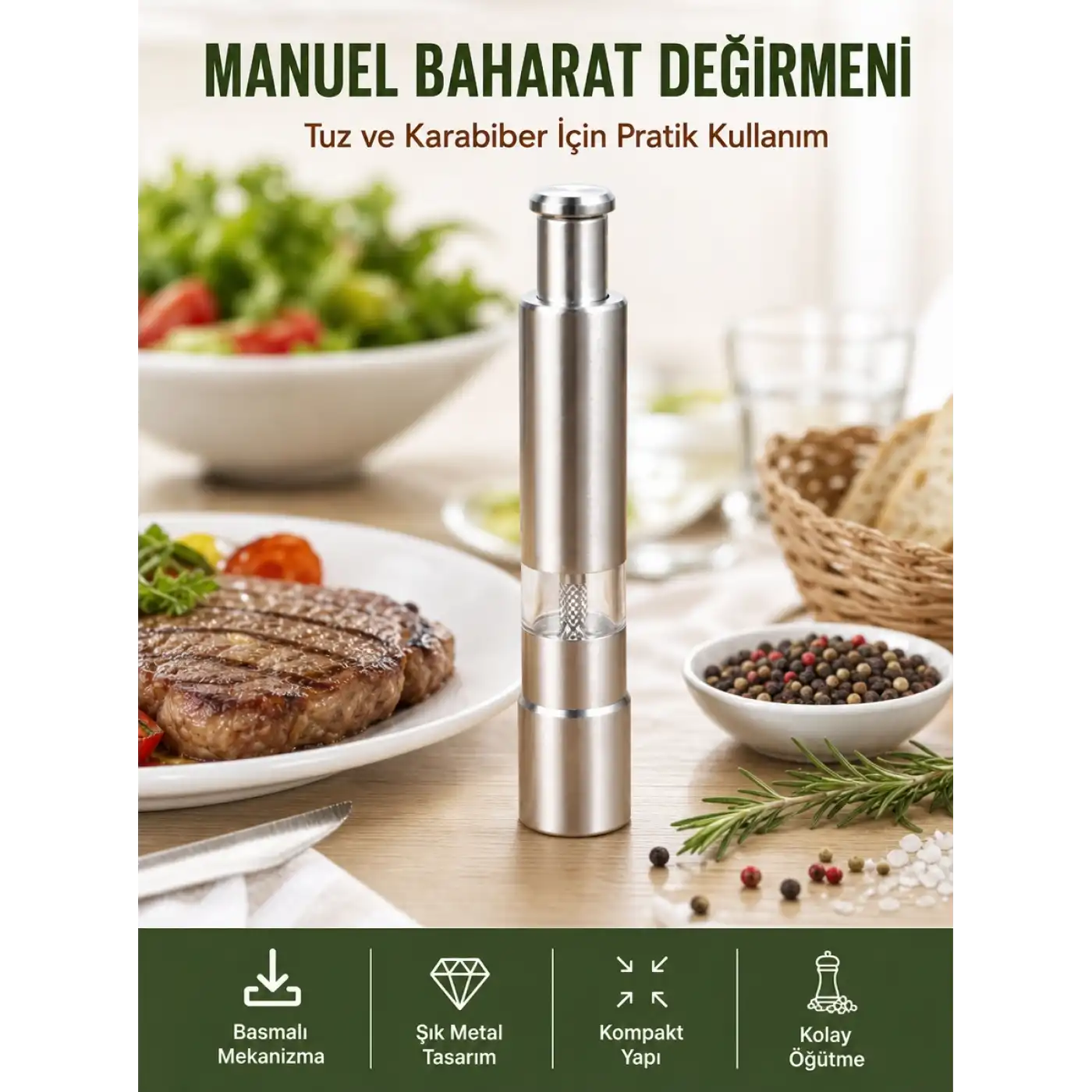 Sağlıklı ve Dayanıklı Gıda Sınıfı Paslanmaz Çelik Öğütücü Yeni Nesil