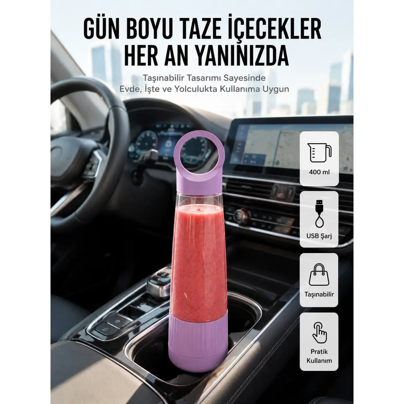 Sağlıklı Yaşam İçin 400 ml Taşınabilir Blender
