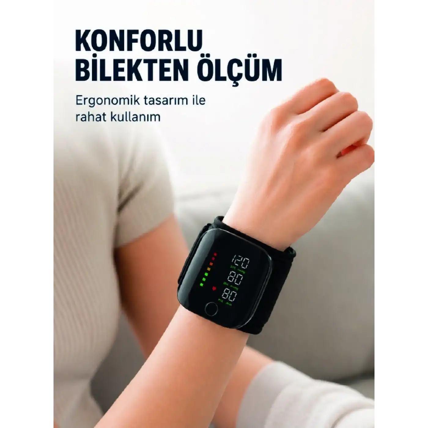Şarj Edilebilir Bilekten Tansiyon Aleti Tek Tuşla Ölçüm