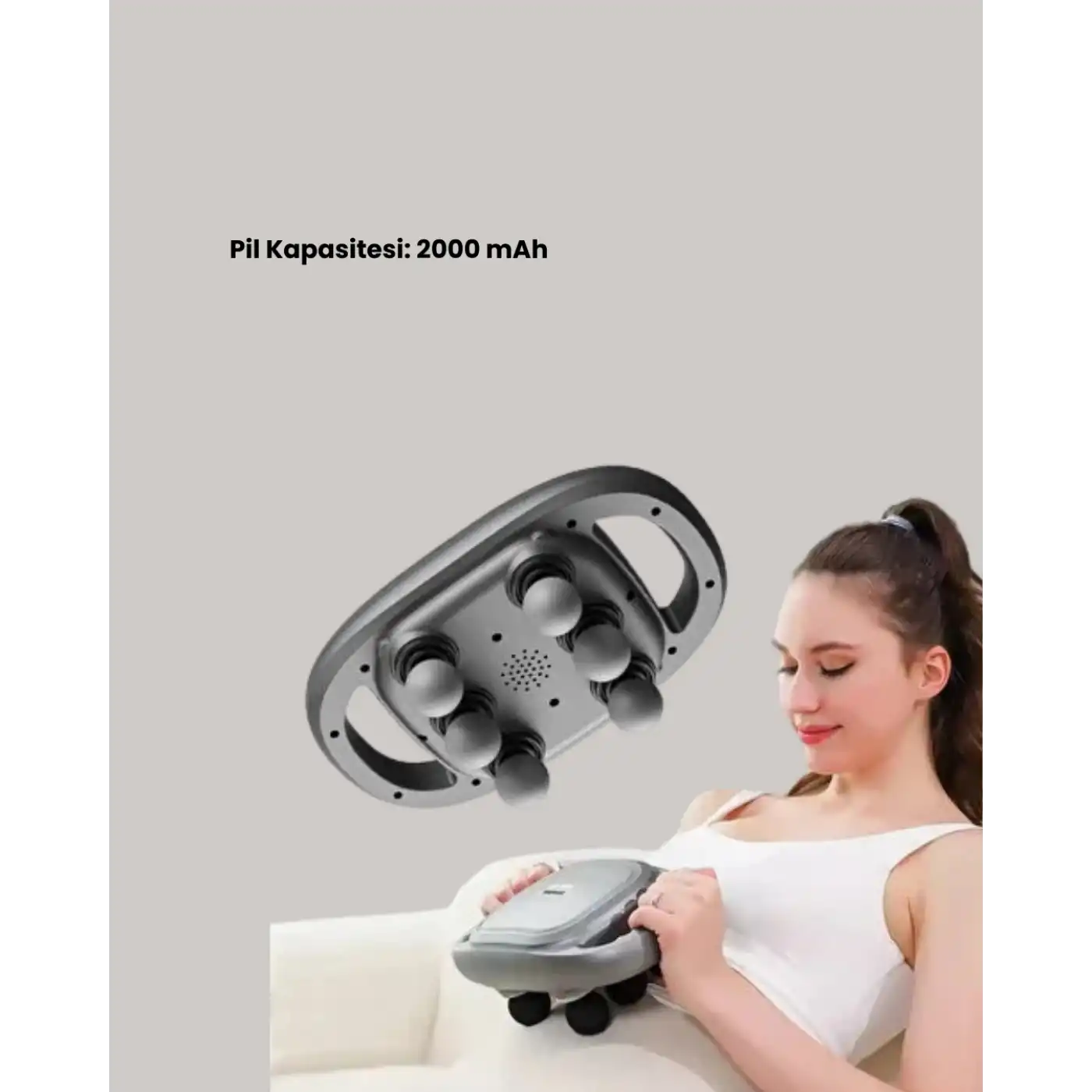 Şarjlı 6 Başlıklı Masaj Tabancası 2000 mAh Sessiz Güçlü Motor