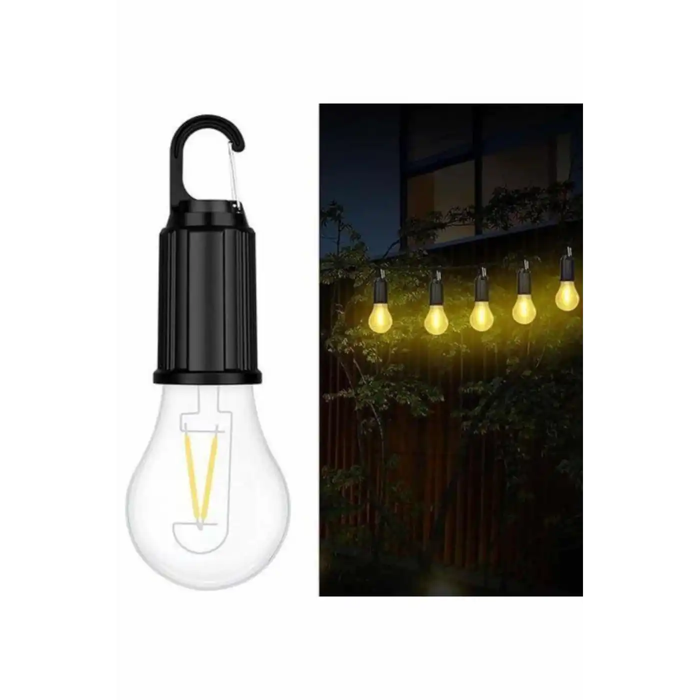 Şarjlı Dekoratif Kamp Lambası Askılı Ampul Led Işık Type-C Girişli