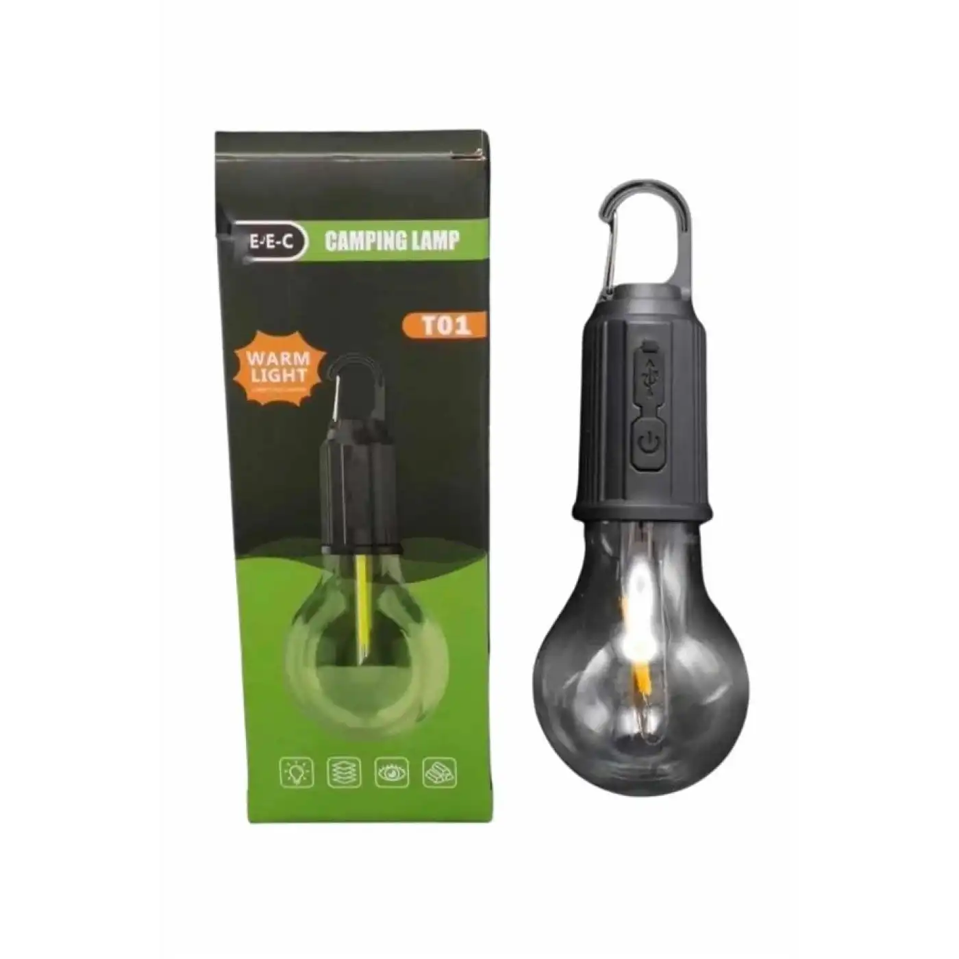 Şarjlı Dekoratif Kamp Lambası Askılı Ampul Led Işık Type-C Girişli