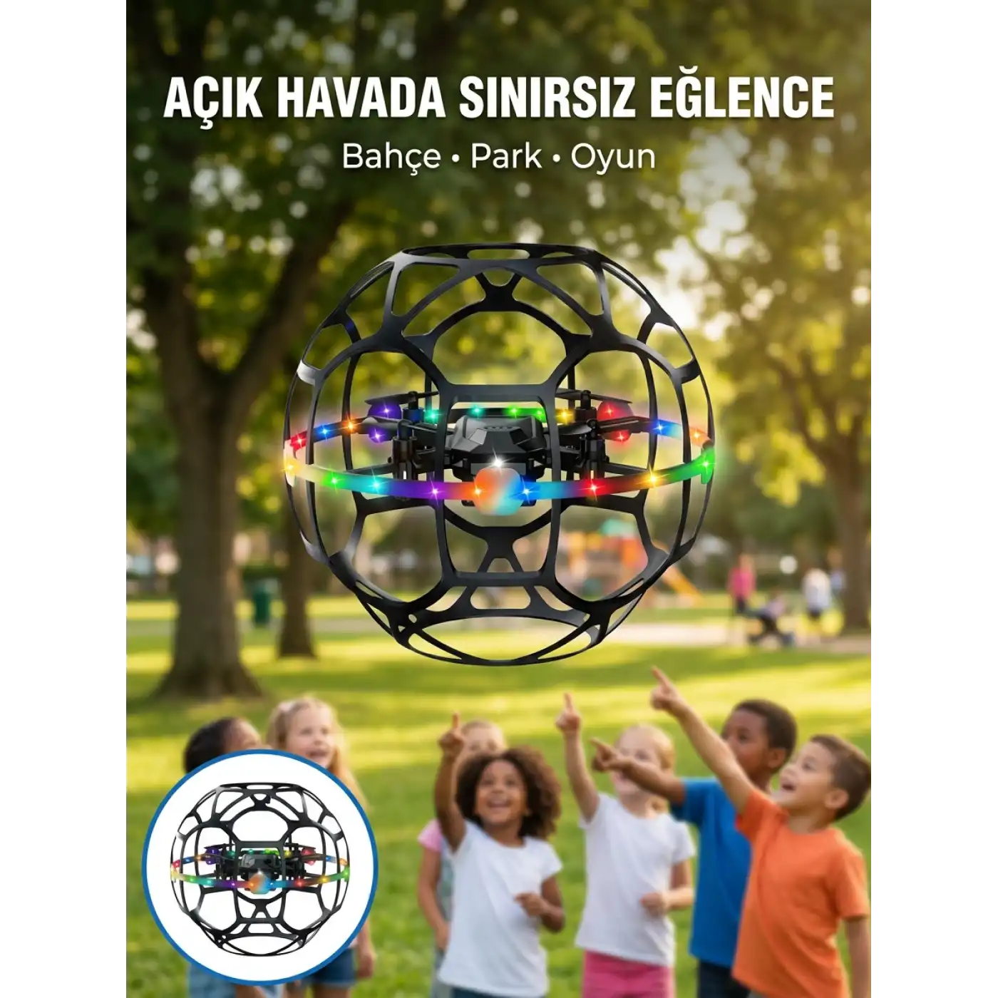 Koruyucu Kafesli Dron El Hareketiyle Kontrol Edilebilen Uçan