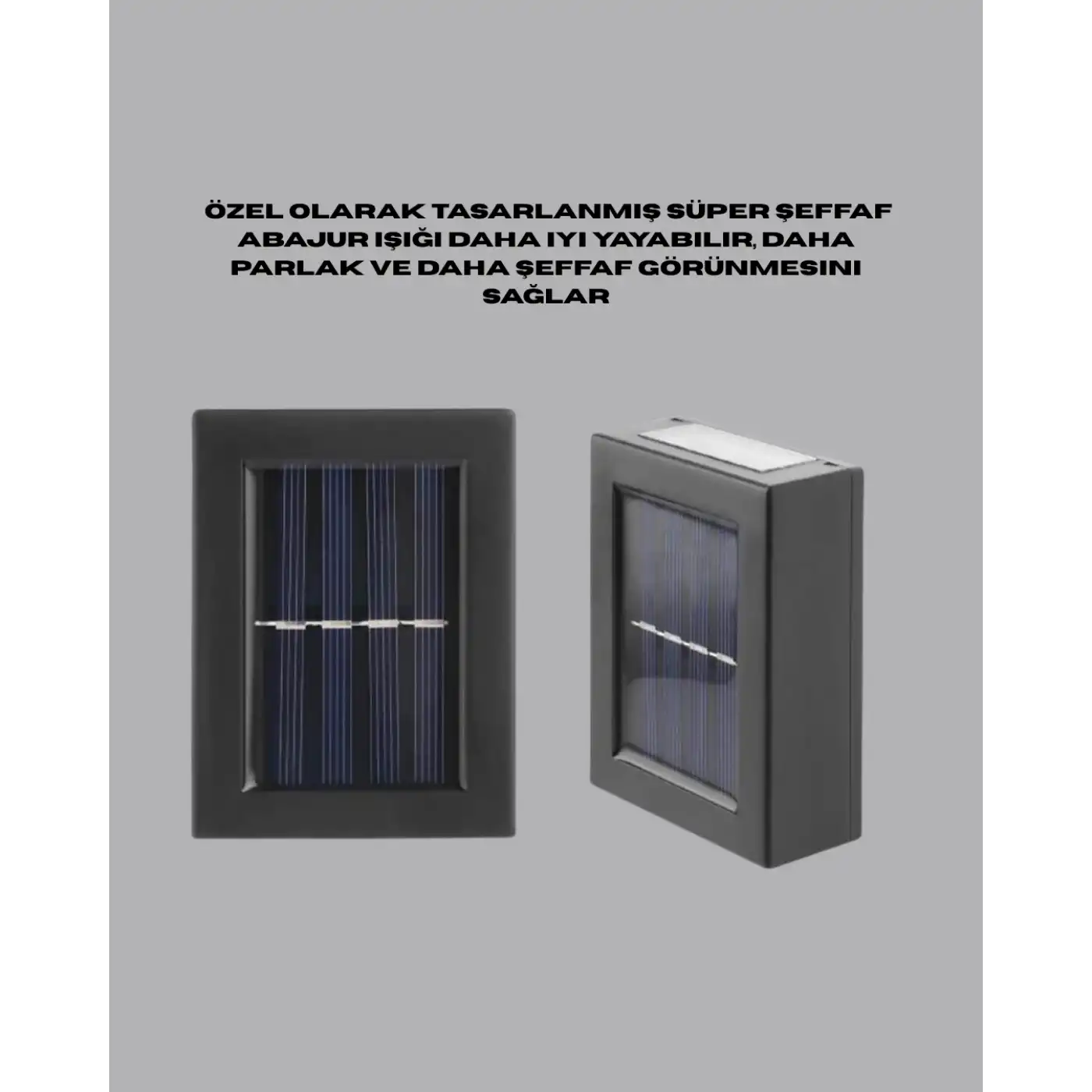 Şeffaf Abajurlu Duvar Tipi Solar IşıkYeni Nesil