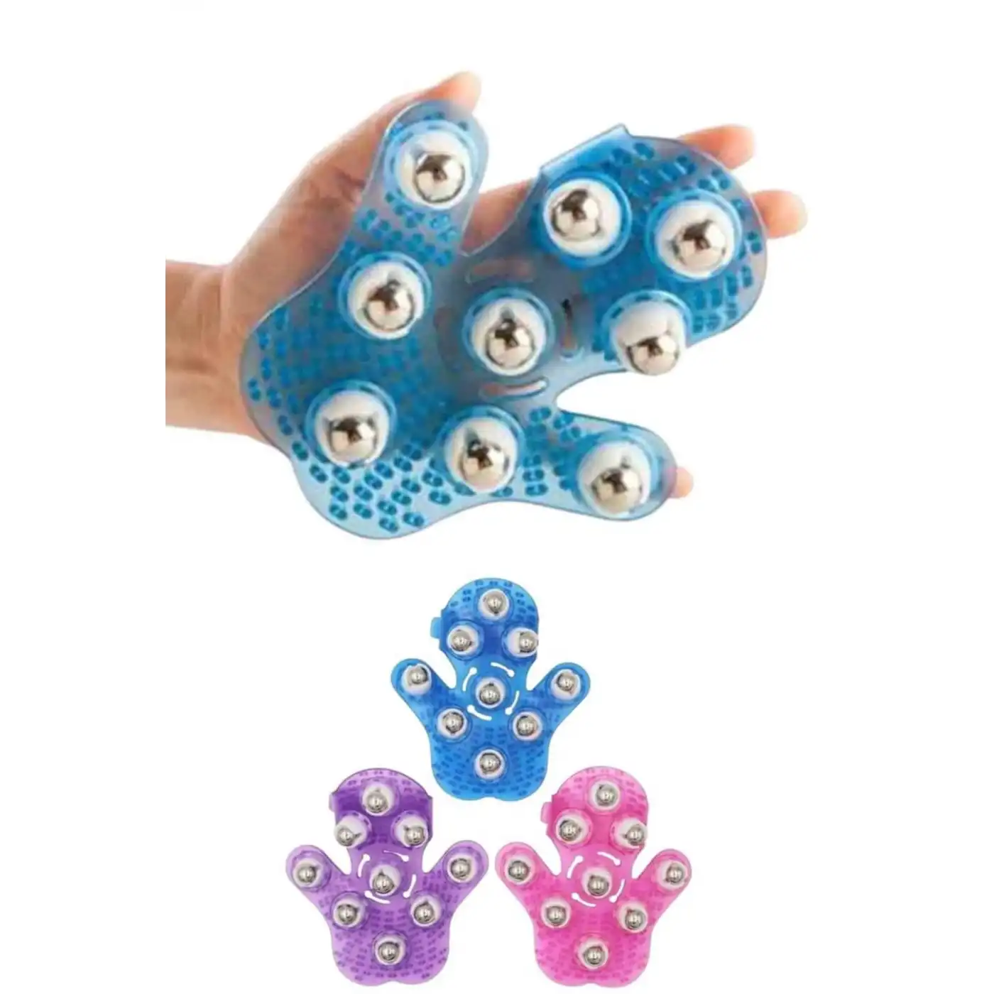 Selülit Giderici Masaj Eldiveni 9 Bilyeli Palm Masaj Eldiven Tam Vücut