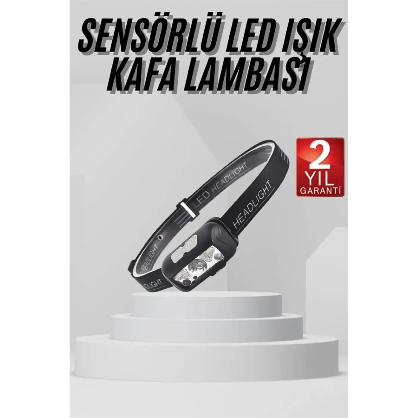 Sensörlü Şarjlı Type-c Şarj Işıklı Kafa Lambası Kamp Lambası