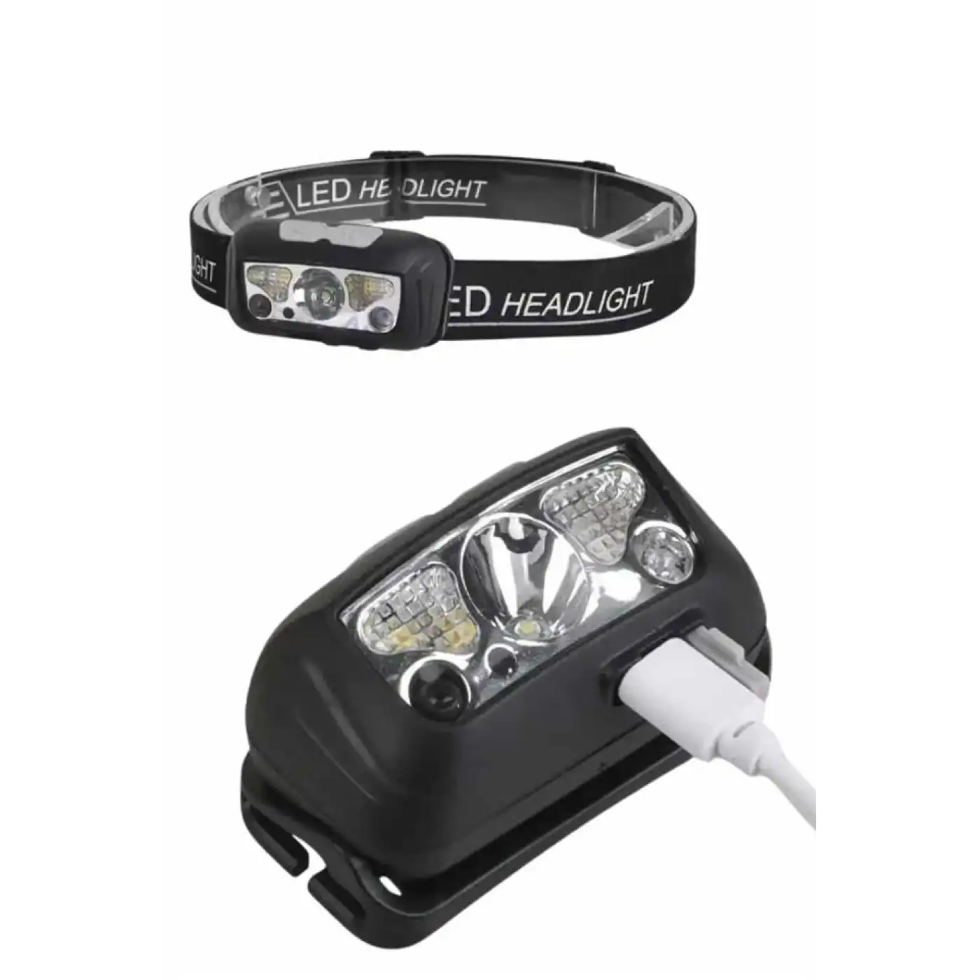 Sensörlü Şarjlı Type-c Şarj Işıklı Kafa Lambası Kamp Lambası