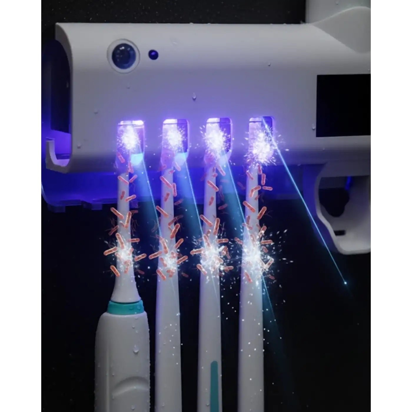 Sensörlü UV Sterilize Diş Fırçası Tutucu ve Macun Sıkma Aparatı