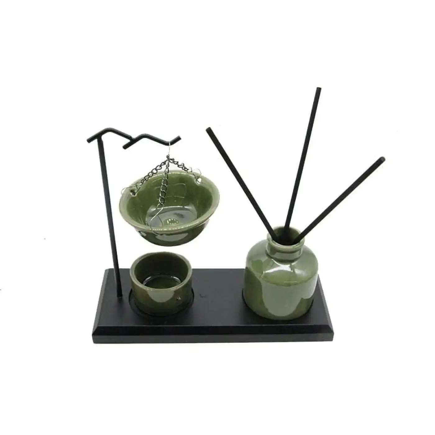 Seramik Buhurdanlık & Oda Kokusu Difüzör Seti – 3lü