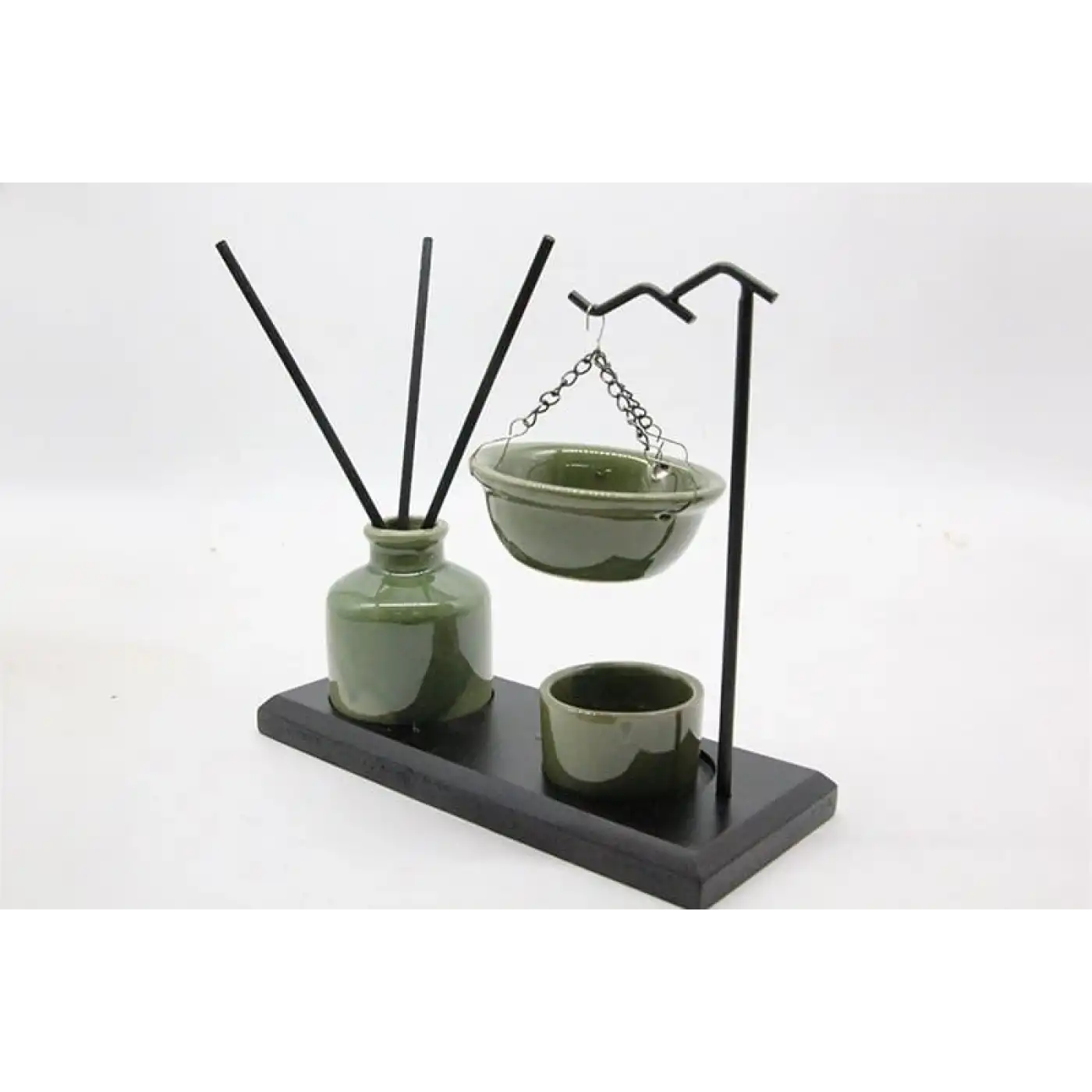 Seramik Buhurdanlık & Oda Kokusu Difüzör Seti – 3lü