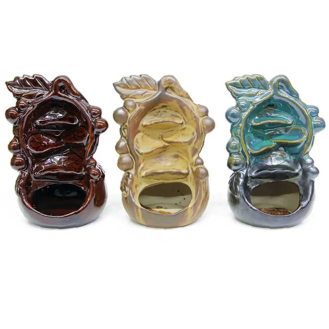 Seramik Dekoratif Şelale Geri Akışlı Tütsülük