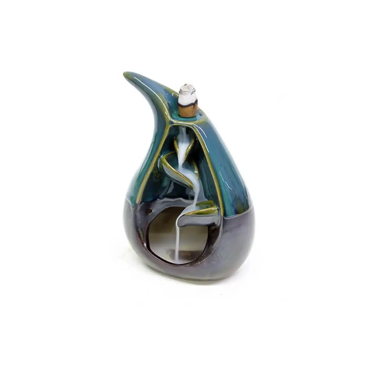 Seramik Dekoratif Şelale Geri Akışlı Tütsülük