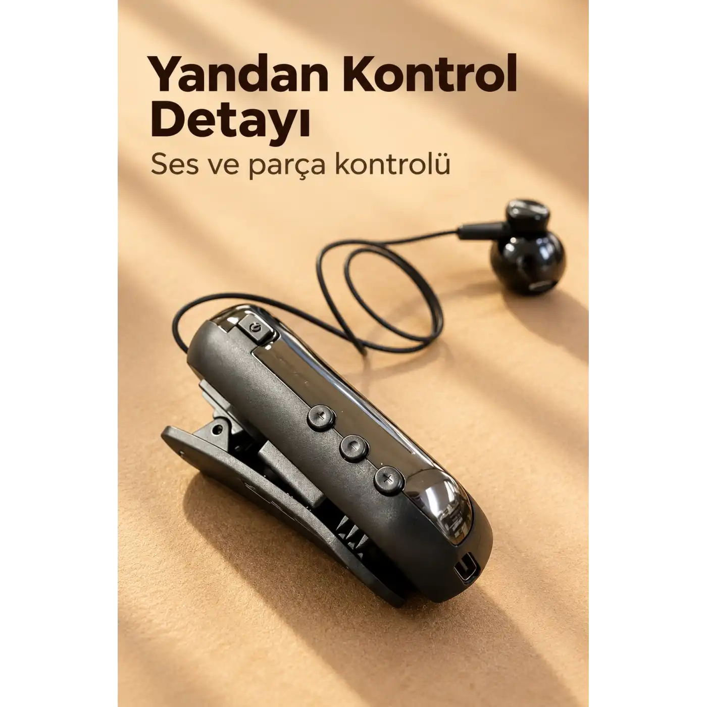 Ses Kontrol Tuşlu Yaka Klipsli Bluetooth Kulaklık