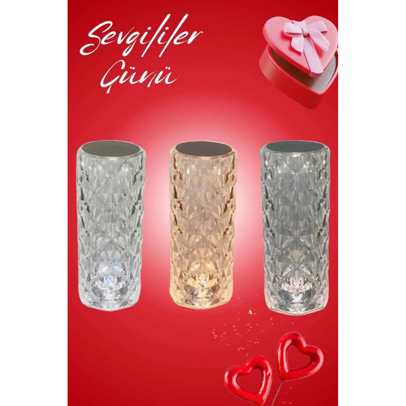 Sevgililer Günü İçin Hediye Kristal Lamba Sevgiliye Hediye USB Şarjlı Gece Lambası (Kopya)