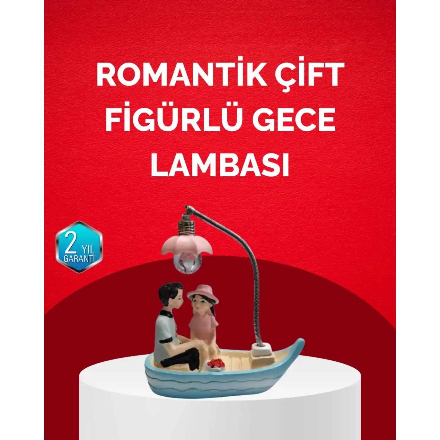 Sevgililer Günü İçin Romantik Çift Figürlü Dekoratif Gece Lambası