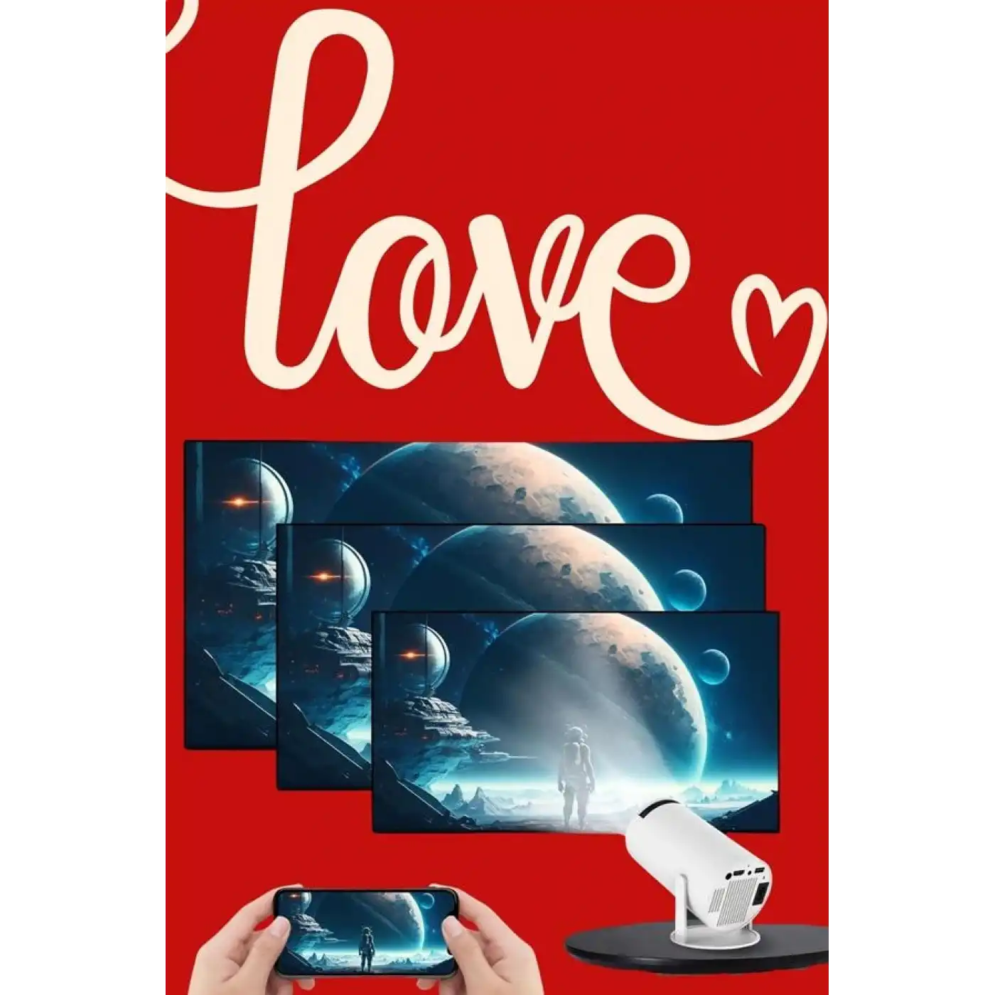 Sevgiliye Özel Hediye Ayaklı Sinema Projektörü Projeksiyon