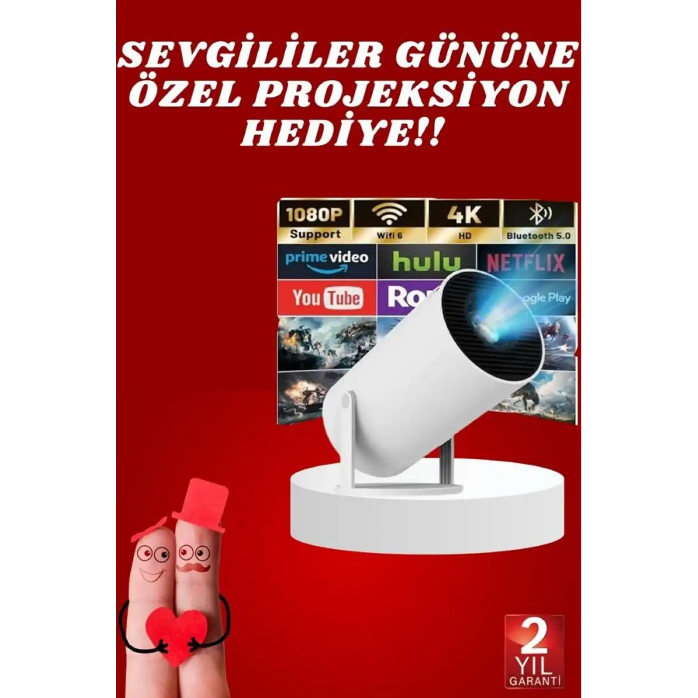 Sevgiliye Özel Hediye Ayaklı Sinema Projektörü Projeksiyon Yeni Nesil