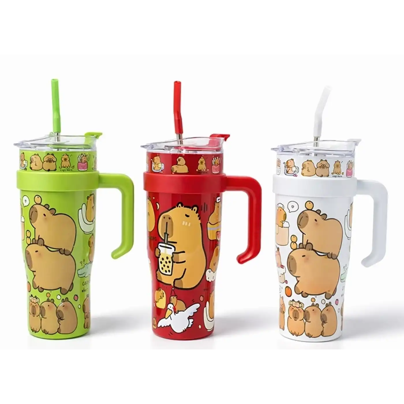 Sevimli Kapibara Pipetli Termos & Suluk Alk4711