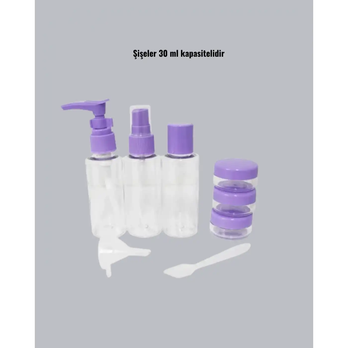 Seyahat Bakım Seti 5 Parça Sızdırmaz Şeffaf Kapaklı 30ml Yeni Nesil