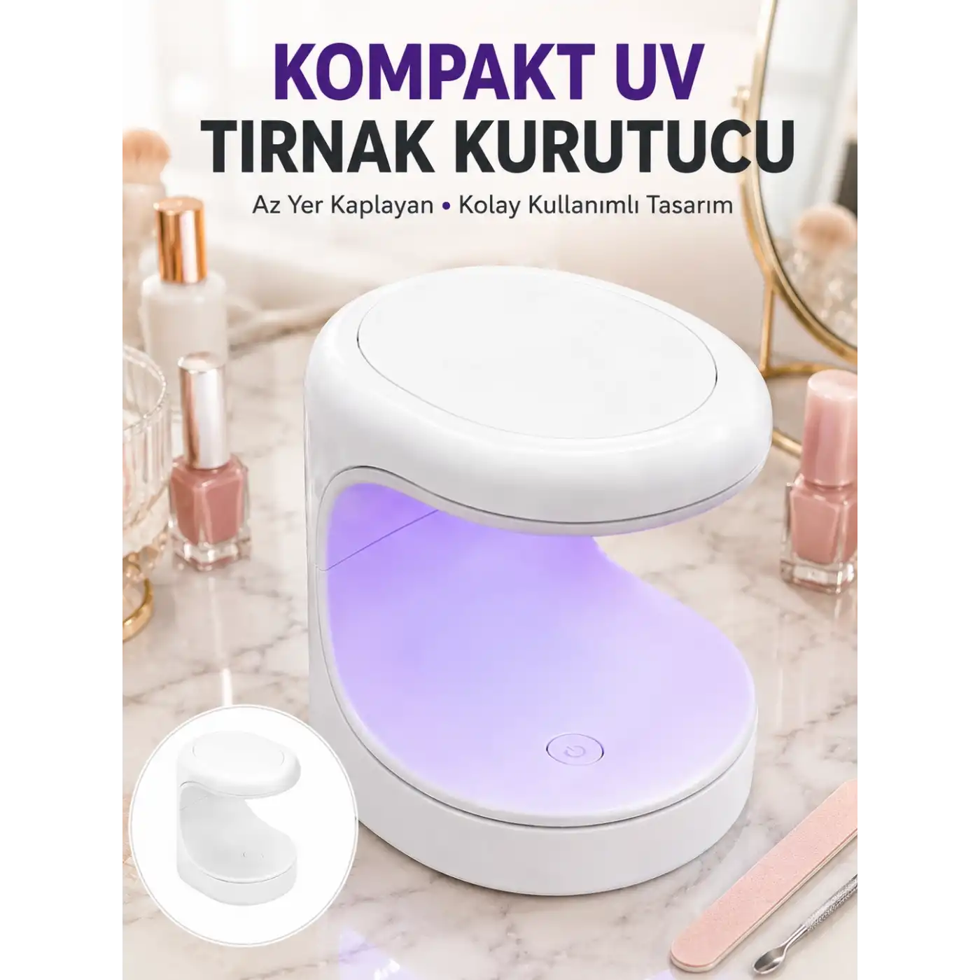 Seyehat Tipi Mini Oje Kurutucu Ultraviole Mor Işık Protez Tırnak Kurutucu Yeni Nesil